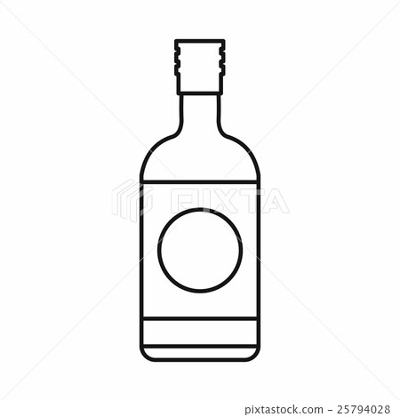 Japanese liquor sake bottle icon, outline style 25794028