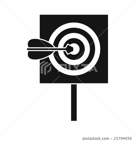 Arrow in the center of target icon, simple style 25794056