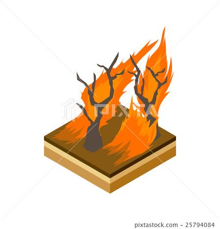 Forest fire icon, cartoon style Forest fire icon, cartoon style 25794084