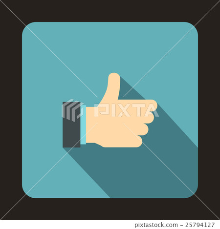 Thumb up gesture icon, flat style Thumb up gesture icon, flat style 25794127
