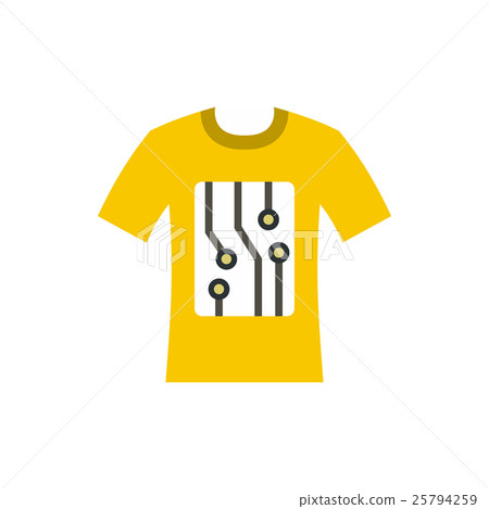 Electronic t-shirt icon, flat style 25794259