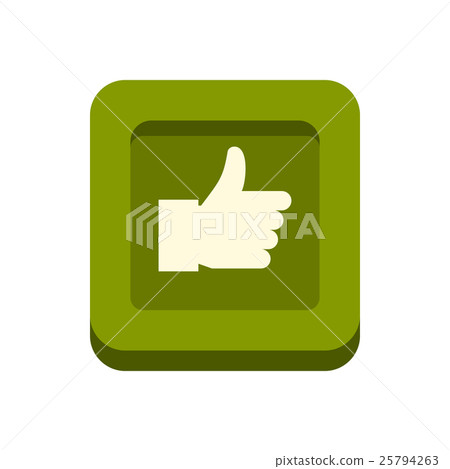 Hand up in square icon, flat style 25794263