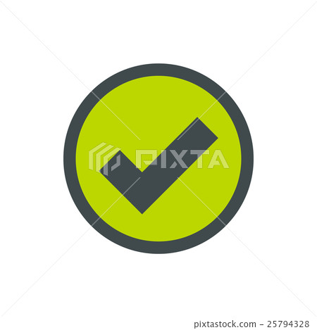 Sign tick in circle icon, flat style 25794328
