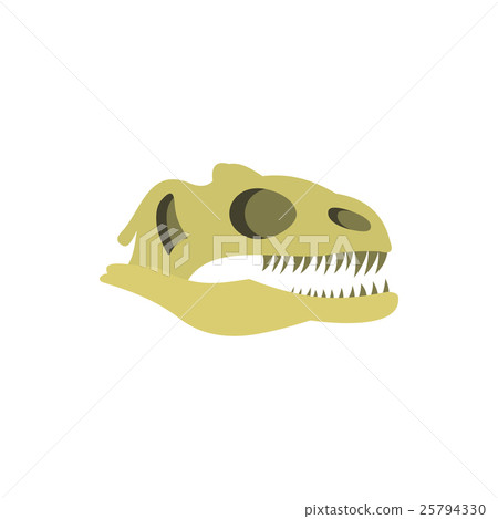 Dinosaur skull icon, flat style Dinosaur skull icon, flat style 25794330