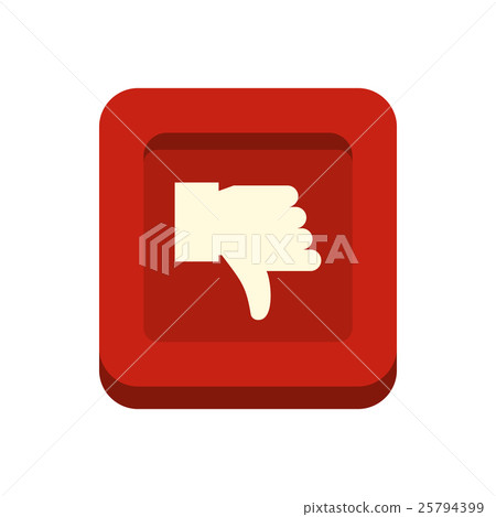 Hand down in square icon, flat style Hand down in square icon, flat style 25794399