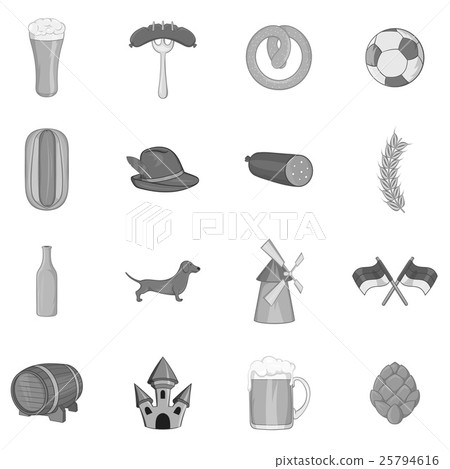 Germany icons set, black monochrome style Germany icons set, black monochrome style 25794616