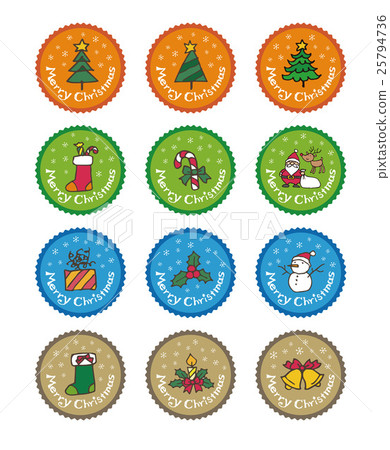 聖誕節材料封印，貼紙設計 25794736