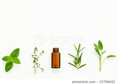 Bottle of essential oil. 25796082