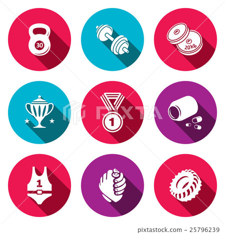 Wrestling flat icon collection - Stock Illustration [25796239] - PIXTA
