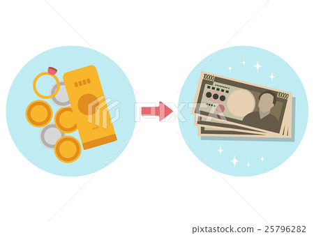 Illustration material Gold purchase 25796282