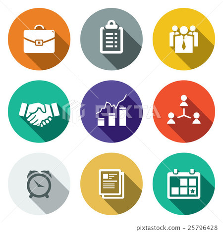Vector office flat icons set Vector office flat icons set 25796428