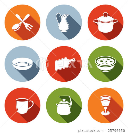 Tableware Icons set - Stock Illustration [25796650] - PIXTA