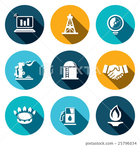 Gas trade vector icon set 25796834
