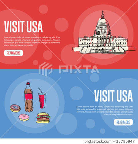 Visit USA Touristic Vector Web Banners 25796947
