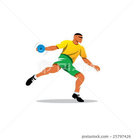 Discus throwing vector sign 25797426