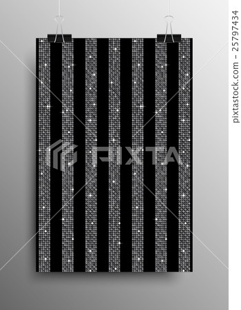 Vertical Poster Parallel Silver Sequins Lines. Vertical Poster Parallel Silver Sequins Lines. 25797434