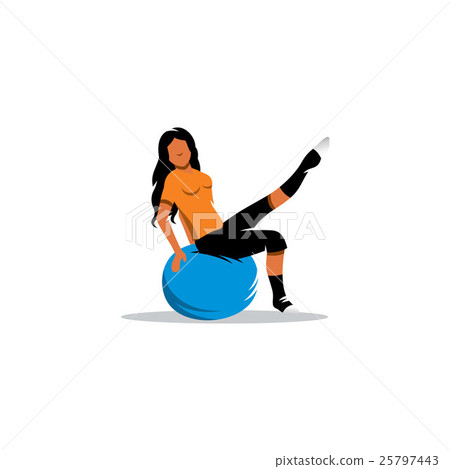 Young girl with fitball  25797443