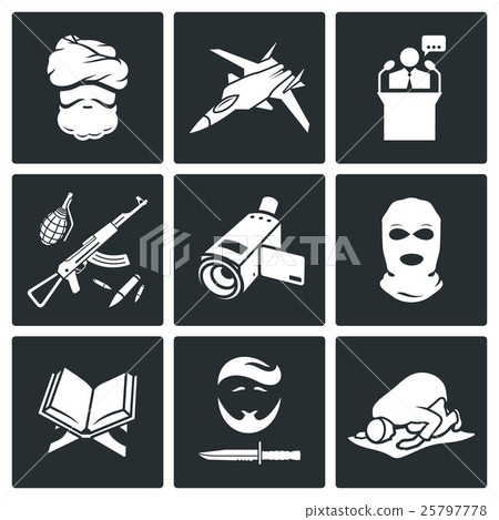 Terrorism Vector Icons Set Terrorism Vector Icons Set 25797778