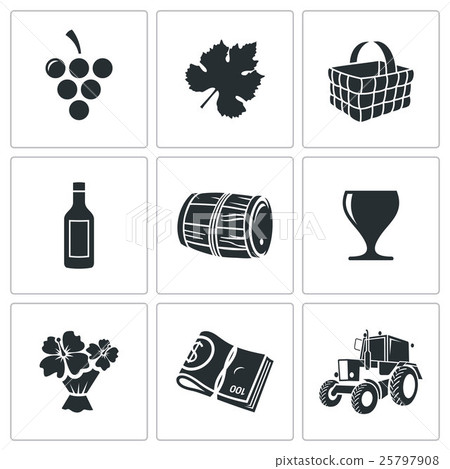 Wine production Vector Icons Set - Stock Illustration [25797908] - PIXTA