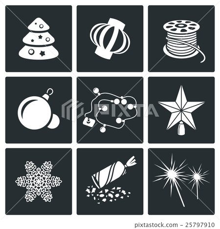 Christmas decorations Vector Icons Set Christmas decorations Vector Icons Set 25797910