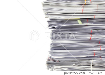 Stack of business papers isolated on white  25798374
