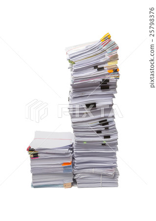 Stack of business papers isolated on white  25798376