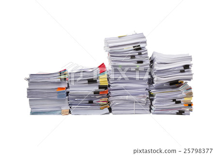 Stack of business papers isolated on white  25798377