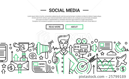Social Media - line design website banner temlate 25799189