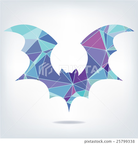 Halloween flying bat silhouettes made of triangles 25799338