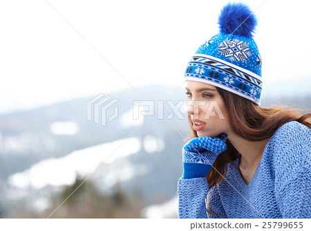happy young woman in ski cothes outdoors happy young woman in ski cothes outdoors 25799655