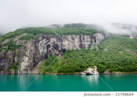 Fjord rocks with vertical cliffs and amazing Fjord rocks with vertical cliffs and amazing 25799664