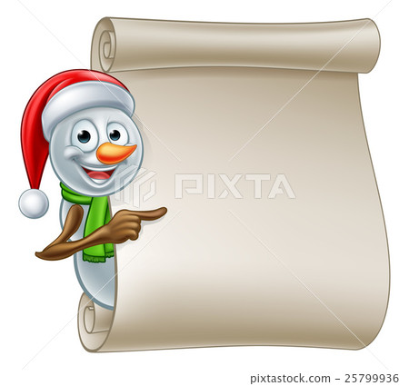 Snowman Christmas Scroll 25799936