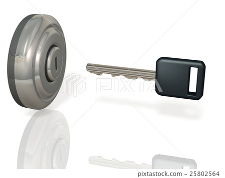 Abstract 3DCG representing ignition key 25802564