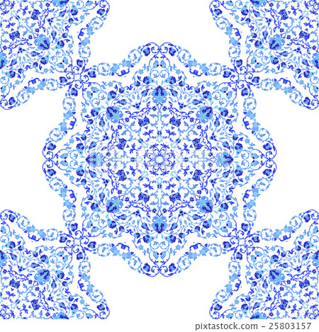 Indian seamless ornament, kaleidoscopic pattern 25803157