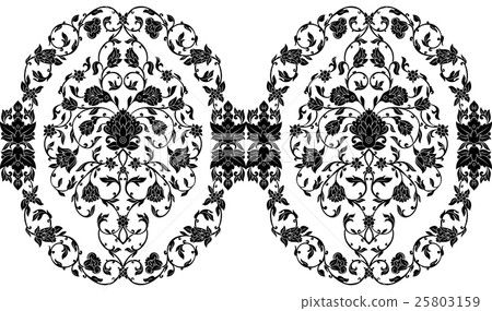 Vector intricate seamless border in Eastern style 25803159