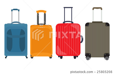 Suitcase, Travel Bag Flat Icon Set Collection Suitcase, Travel Bag Flat Icon Set Collection 25803208