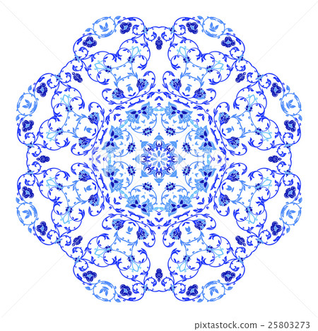 Indian round ornament, kaleidoscopic mandala 25803273