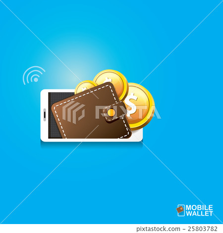 vector digital mobile wallet vector concept icon. vector digital mobile wallet vector concept icon. 25803782