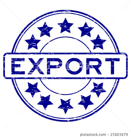 Grunge blue export rubber stamp Grunge blue export rubber stamp 25803879
