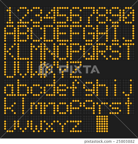 Orange led uppercase and lowercase alphabet 25803882