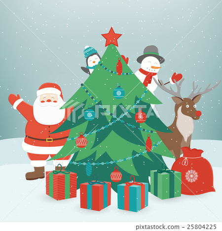 Christmas composition with funny christmas Christmas composition with funny christmas 25804225