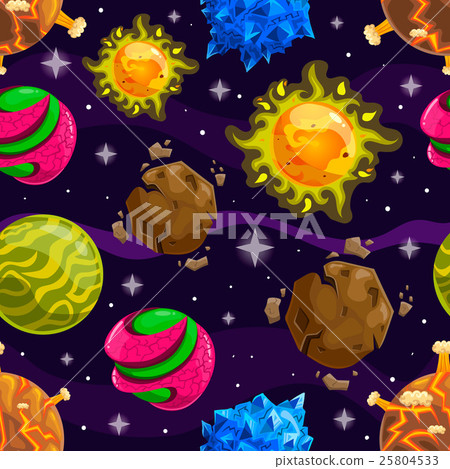 Seamless pattern with fantazy cartoon planet Seamless pattern with fantazy cartoon planet 25804533