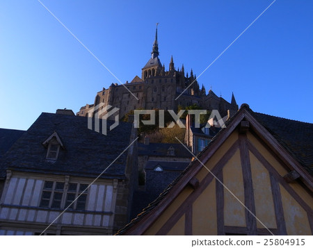 Mont Saint Michel, looking up from the island town 25804915