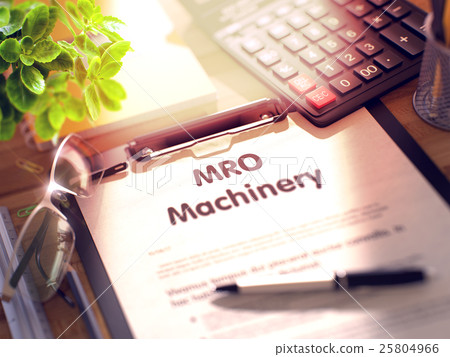 MRO Machinery on Clipboard. 3D. 25804966