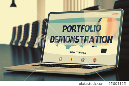 Portfolio Demonstration on Laptop in Conference 25805115
