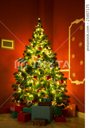 Living room with Christmas Tree 25807175