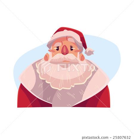 Santa Claus face, angry facial expression 25807632