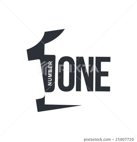 插图素材 black and white number one diagonal logo template