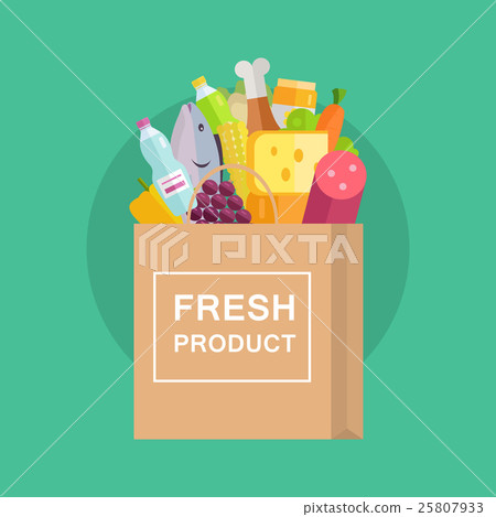 Grocery Shopping Concept Banner Illustration.  25807933