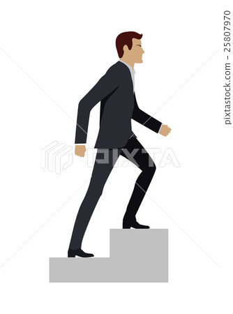 Businessman Walking Up Stairs - Stock Illustration [25807970] - PIXTA